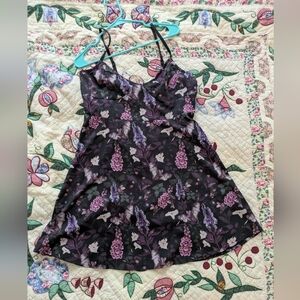 Killstar Dark Floral Dress in Purple and Black